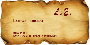 Lencz Emese névjegykártya